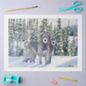 Schöne Snowy Irish Wolfhound-Szene Seidenpapier (Basteln)