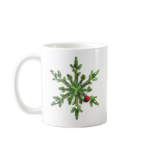 Schöne Snowy Pine Snowflake Weihnachten