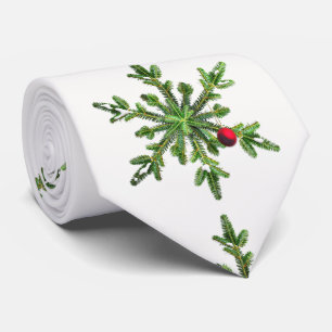 Schöne Snowy Pine Snowflake Weihnachten Krawatte