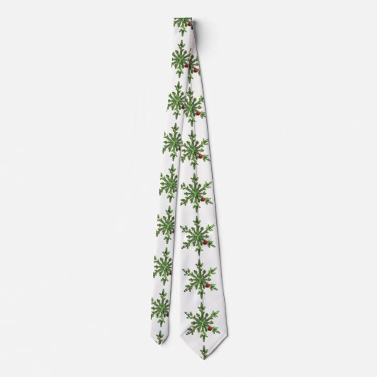 Schöne Snowy Pine Snowflake Weihnachten Krawatte (Rückseite)