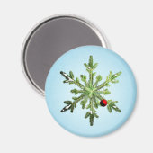 Schöne Snowy Pine Snowflake Weihnachten Magnet (Vorderseite/Rückseite)
