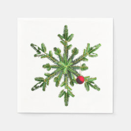 Schöne Snowy Pine Snowflake Weihnachten Serviette