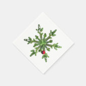 Schöne Snowy Pine Snowflake Weihnachten Serviette (Ecke)