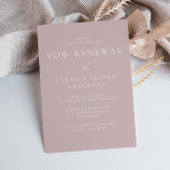 Schöne Soft Dusty Pink Moderne Vow Erneuerung Einladung