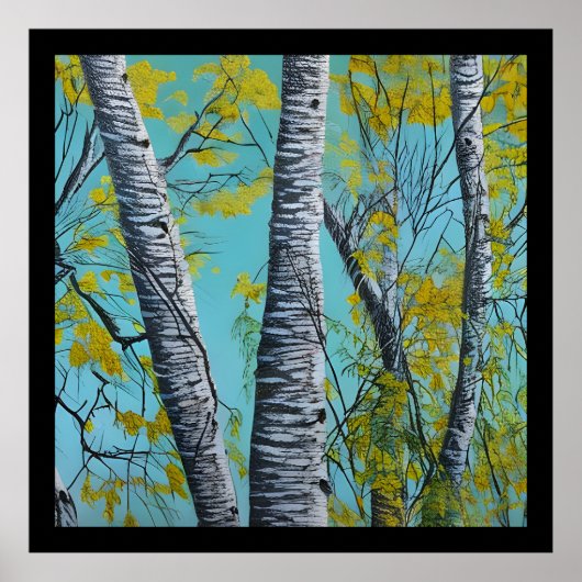 Schöne Sommer Birke Poster (Vorne)
