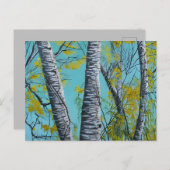 Schöne Sommer Birke Postkarte (Vorne/Hinten)