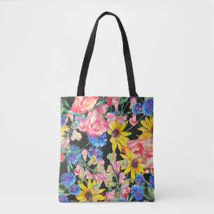 Schöne Sommer-Blume mit Rose. Naht Tasche