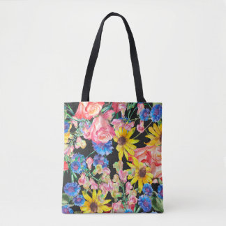 Schöne Sommer-Blume mit Rose. Naht Tasche