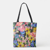 Schöne Sommer-Blume mit Rose. Naht Tasche (Rückseite)