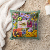 Schöne Sommer-Blume und Insekten-Collage Kissen (Decke)