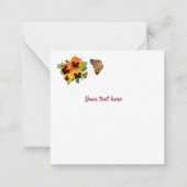 Schöne Sommer-Blume und Insekten-Collage Mitteilungskarte (Rückseite)