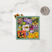 Schöne Sommer-Blume und Insekten-Collage Mitteilungskarte (Vorderseite/Rückseite Beispiel)
