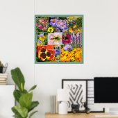 Schöne Sommer-Blume und Insekten-Collage Poster (Heimbüro)