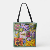 Schöne Sommer-Blume und Insekten-Collage Tasche (Rückseite)