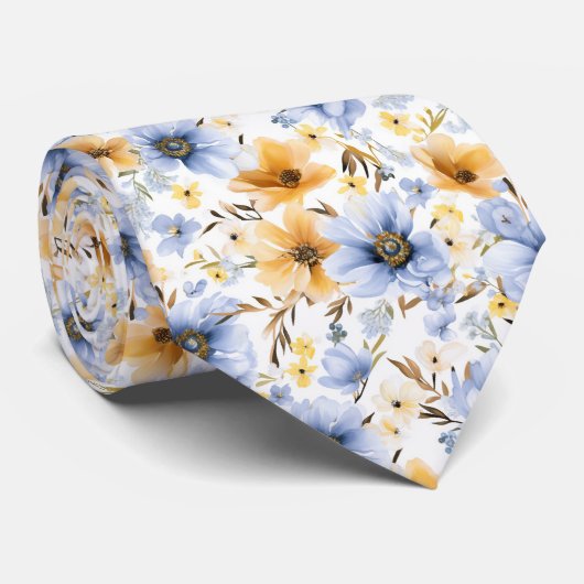 Schöne Sommer Floral Neck Tie Krawatte (Gerollt)