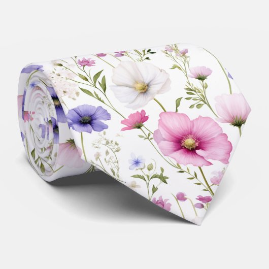 Schöne Sommer Floral Neck Tie Krawatte (Gerollt)