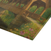 Schöne Sommer-Kunst einer überdachten Brücke Schneidebrett (Ecke)