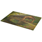 Schöne Sommer-Kunst einer überdachten Brücke Schneidebrett (Ecke)