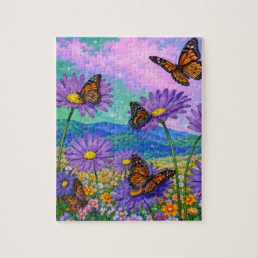 Schöne Sommer-Monarchfalter Puzzle (Vertikal)
