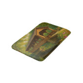 Schöne Sommer überdachte Brücke Kunst Badematte (Schrägansicht)
