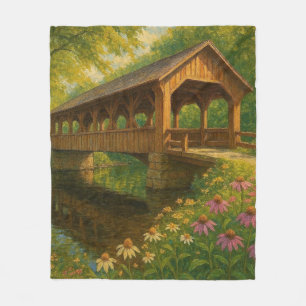 Schöne Sommer überdachte Brücke Kunst Fleecedecke