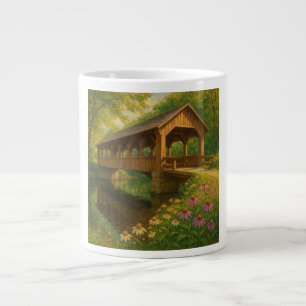 Schöne Sommer überdachte Brücke Kunst Jumbo-Tasse