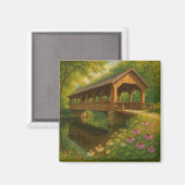 Schöne Sommer überdachte Brücke Kunst Magnet (Vorderseite/Rückseite)