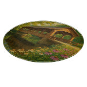 Schöne Sommer überdachte Brücke Kunst Schneidebrett (Ecke)