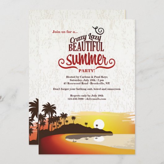 Schöne Sommereinladung Einladung (Vorne/Hinten)