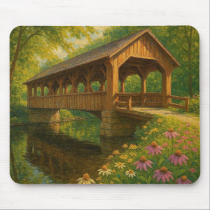Schöne Sommergedeckte Brückenkunst Mousepad