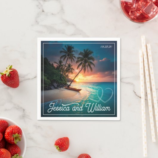 Schöne Sommerhochzeit Serviette (Beispiel)