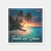 Schöne Sommerhochzeit Serviette (Vorderseite)