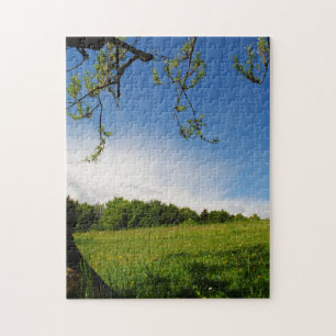 Schöne Sommerlandschaft Alp Wiese Puzzle