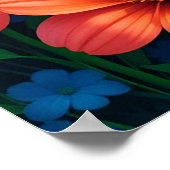 Schöne Sommerlandschaft mit bunten Blume Poster (Ecke)