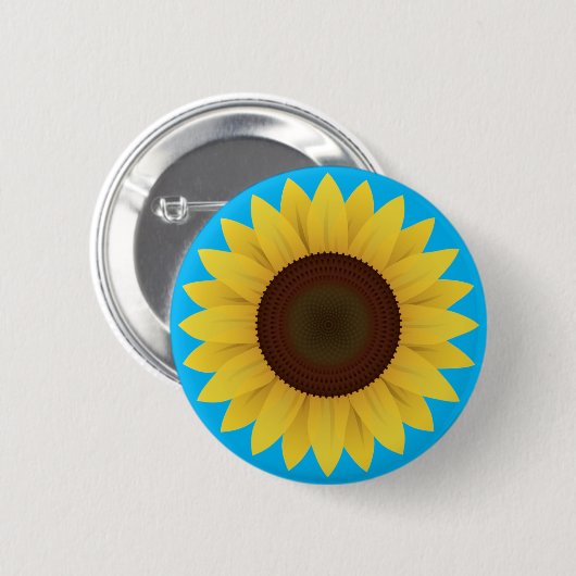 Schöne Sommersonnenblume Button (Vorne & Hinten)