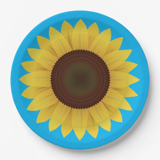 Schöne Sommersonnenblume Pappteller (Vorderseite)