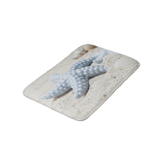 Schöne Sommerstrand-Seestern-Muschel und -sand Badematte (Schrägansicht)