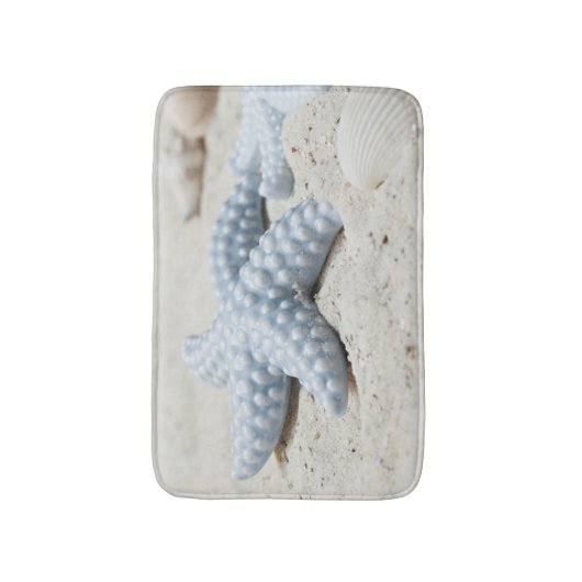 Schöne Sommerstrand-Seestern-Muschel und -sand Badematte (Vorderseite Vertikal)