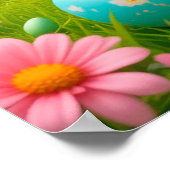 Schöne Sonne auf der farbenprächtigen Wiese des Fr Poster (Ecke)