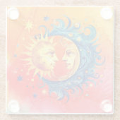 Schöne Sonne und Mond Glasuntersetzer (Rückseite)