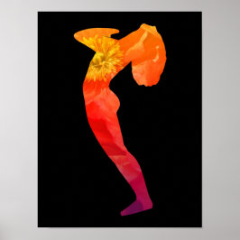 Schöne Sonnenanregung in Orange und Rot | Yoga Poster