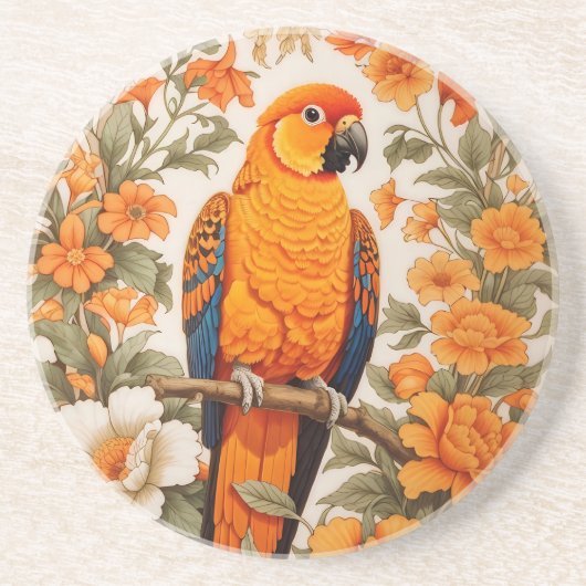 Schöne Sonnenaratinge im William-Morris-Stil Getränkeuntersetzer (Vorne)