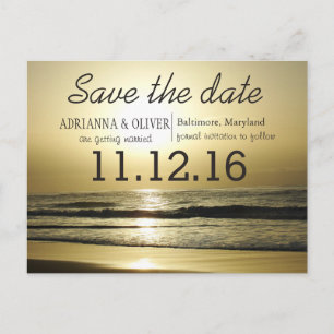 Schöne Sonnenaufgang Beach Waves Save the Date Ankündigungspostkarte