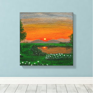 Schöne Sonnenaufgang gekreist Canvas Print Leinwanddruck