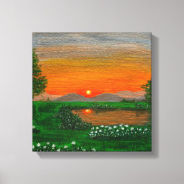 Schöne Sonnenaufgang gekreist Canvas Print Leinwanddruck