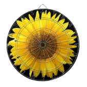 Schöne Sonnenblume auf dem Schwarzen Dart Board Dartscheibe (vorne)