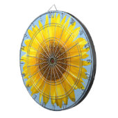 Schöne Sonnenblume auf Hellblau Dartscheibe (Vorderseite rechts)