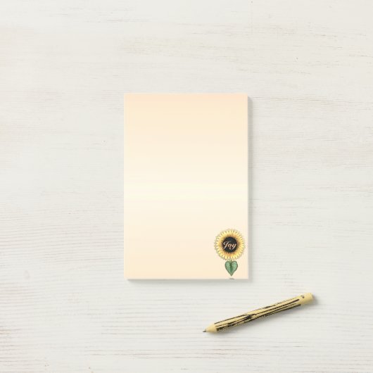 Schöne Sonnenblume auf Korallen Post-it Klebezettel (Auf Schreibtisch)