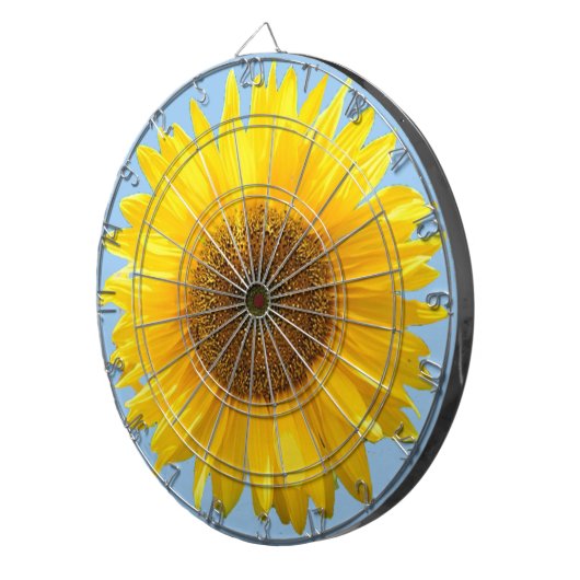 Schöne Sonnenblume auf Light Blue Dartscheibe (Vorderseite rechts)
