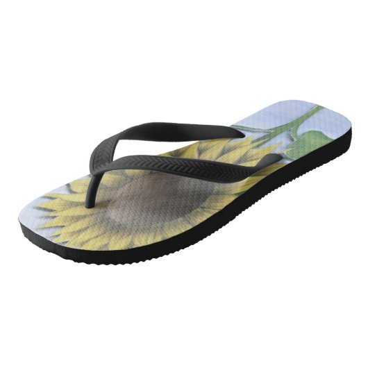 Schöne Sonnenblume Badesandalen (Schrägansicht)